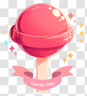 National Candy Day - Pink Lollipop Illustration For Candy Day Transparent PNG