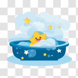 Baby Bath Tub - Star In A Bubbly Bath Transparent PNG