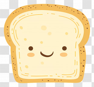 Cute Bread - Cute Smiling Bread Slice Illustration Transparent PNG
