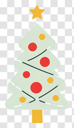 Christmas Tree - Christmas Tree With Minimalist Ornaments Transparent PNG