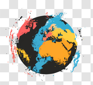 World Art Day - Colorful Painted Earth Transparent PNG