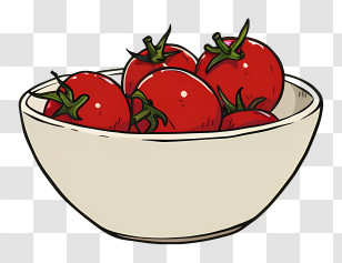 Cherry Tomato - Bowl Of Tomatoes Illustration Transparent PNG