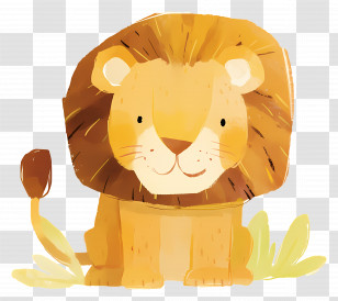 Cute Cartoon Lion - Adorable Cartoon Lion Illustration Transparent PNG