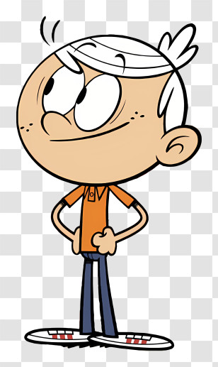 Lincoln Loud - Confident Cartoon Boy Character Transparent PNG
