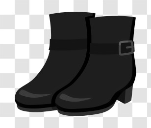 Icon - Stylish Black Boots Pair Transparent PNG