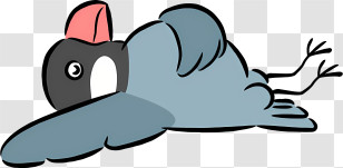 Penguin Bird - Blue Bird Lying Down Transparent PNG