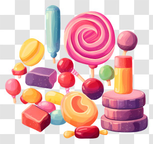 Keywords Candy - Colorful Candies And Lollipops Transparent PNG