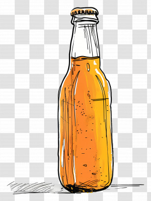 Bottle - Hand-Drawn Beer Bottle Illustration Transparent PNG
