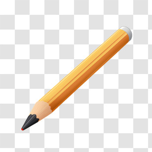 Pen - Yellow Graphite Pencil For Writing Transparent PNG