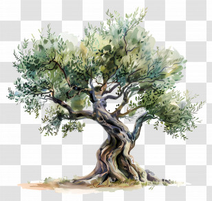 Olive Tree - Olive Tree Watercolor Painting Transparent PNG