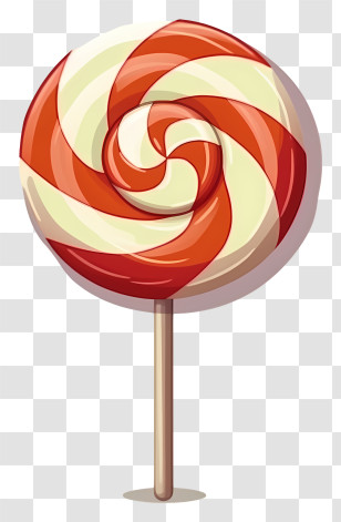 Lollipop - Red Swirl Lollipop Candy Illustration Transparent PNG