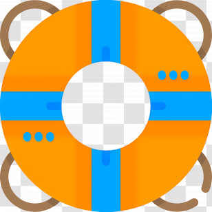 Lifebuoy - Orange And Blue Lifebuoy For Safety Transparent PNG