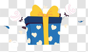 Blue Gift Box - Colorful Gift Box With Ribbon Transparent PNG
