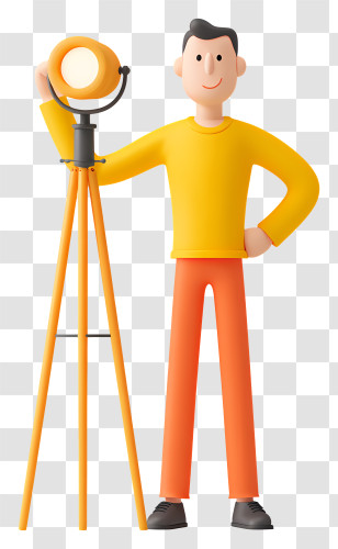 Man Using A Reflector - Man With Studio Spotlight Transparent PNG
