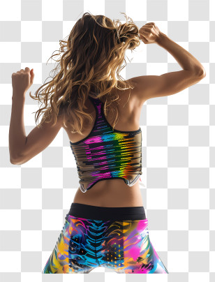 Zumba Woman - Energetic Woman In Colorful Activewear Transparent PNG