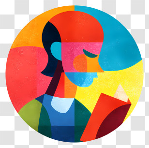 Reading Icon - Abstract Reader With Book Transparent PNG