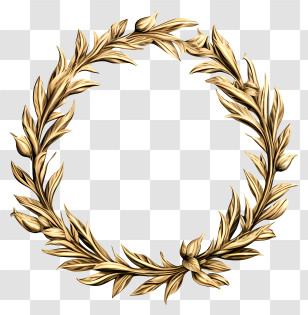 Vintage Golden Wreath - Golden Laurel Wreath Illustration Transparent PNG