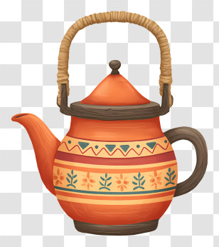 Rustic Teapot - Colorful Decorative Teapot Transparent PNG