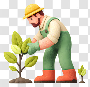 Man Planting Trees For Reforestation - Gardener Planting A Young Tree Transparent PNG