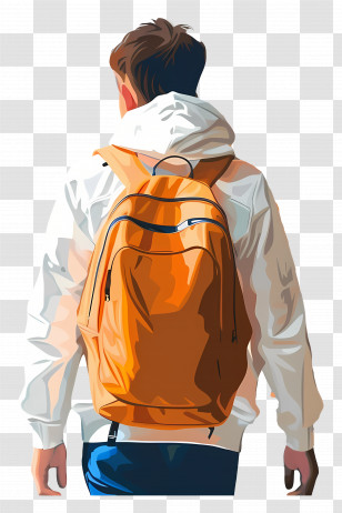 Picsart Background - Person Wearing Backpack And Hoodie Transparent PNG
