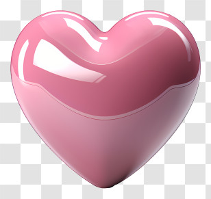 Pink Heart - Pink Glossy Heart Transparent PNG