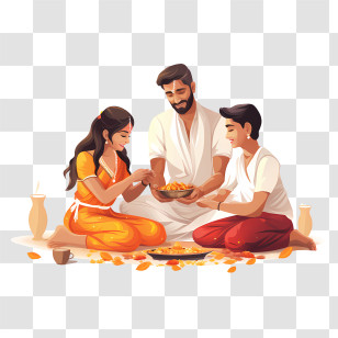 Bhai Dooj - Family Sharing A Meal Together Transparent PNG