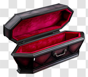 Vampire Coffin - Open Black Velvet-Lined Coffin Transparent PNG