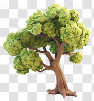 Animated Tree - Cartoon Green Tree Illustration Transparent PNG