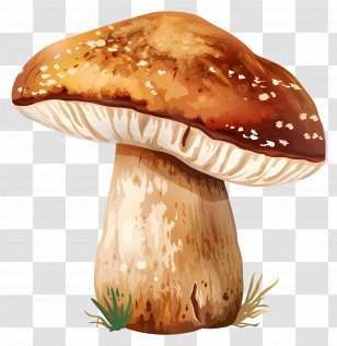 Boletus Mushroom - Realistic Forest Mushroom Illustration Transparent PNG