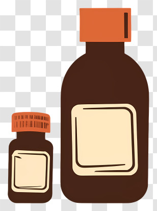 Brown Bottle - Simple Medicine Bottles Illustration Transparent PNG