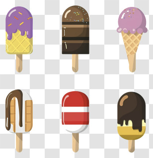 Ice Cream Cones - Fun Cartoon Ice Cream Illustrations Transparent PNG