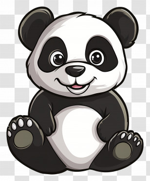 Panda Bear - Adorable Cartoon Panda Illustration Transparent PNG
