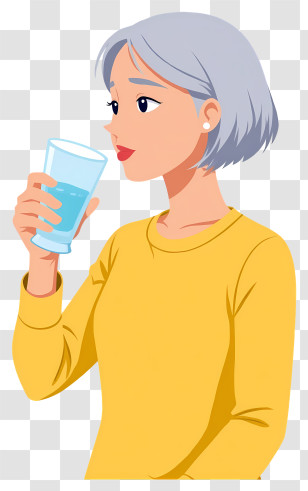 Woman Drinking Water - Woman Drinking Water Transparent PNG