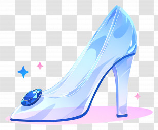 Cinderella Glass Shoe - Glass Slipper With Jewel Accent Transparent PNG