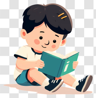 Little Boy Reading Books - Curious Boy Reading A Book Transparent PNG