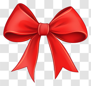 Red Ribbon Bow - Bright Red Ribbon Bow Illustration Transparent PNG