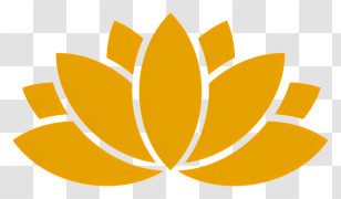 Silhouette - Golden Lotus Flower Logo Transparent PNG
