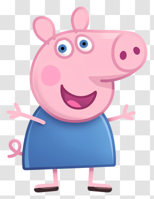 George Pig - Pink Cartoon Pig Character Transparent PNG