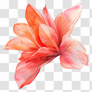 Flower - Vibrant Red And Pink Flower Petals Illustration Transparent PNG