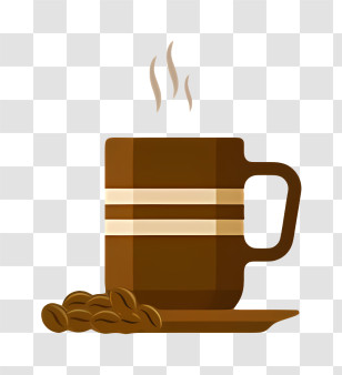 Coffee - Brown Coffee Cup With Steam Transparent PNG