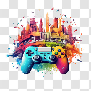 Video Game - Cityscape Game Controller Digital Art Transparent PNG