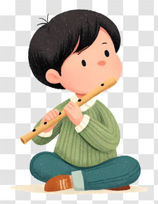 Toddler Playing Flute - Child Playing Flute Transparent PNG