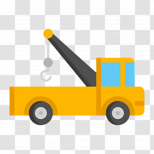 Tow Truck - Yellow Tow Truck With Hook Transparent PNG