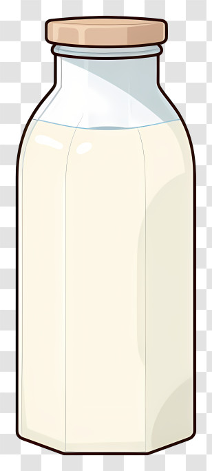Glass Jar - Milk Bottle With Wooden Cap Illustration Transparent PNG