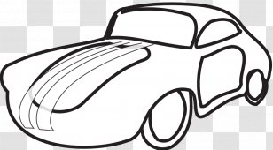 Classic Car Black And White Line Art Clip - Vintage - Graphics Transparent PNG