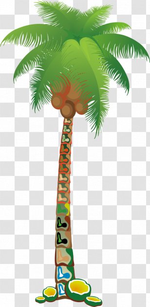 Beach Drawing Clip Art - Royaltyfree - Coconut Tree Material Vector Transparent PNG