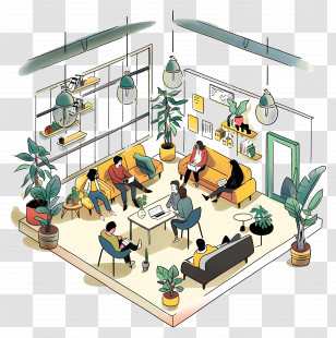 International Coworking Day - Modern Office Meeting Scene Transparent PNG