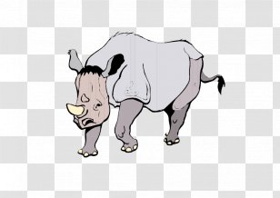 Rhinoceros Horn Hippopotamus Wildlife - Hand Drawn Rhino Transparent PNG