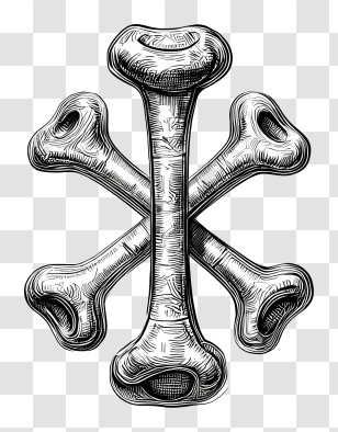 Bone - Vintage Crossed Bones Illustration Transparent PNG