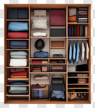 Closet Top View - Organized Closet With Neat Clothing Storage Transparent PNG